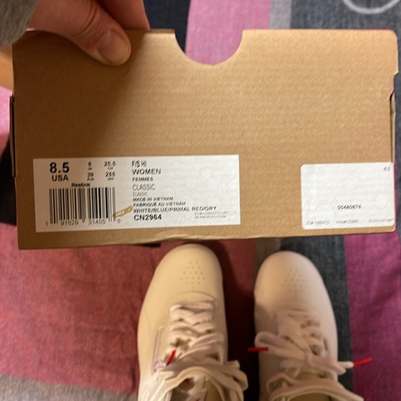 Reebok Hightop Women’s Classic White Sneakers Size 8 1/2. - Picture 9 of 9